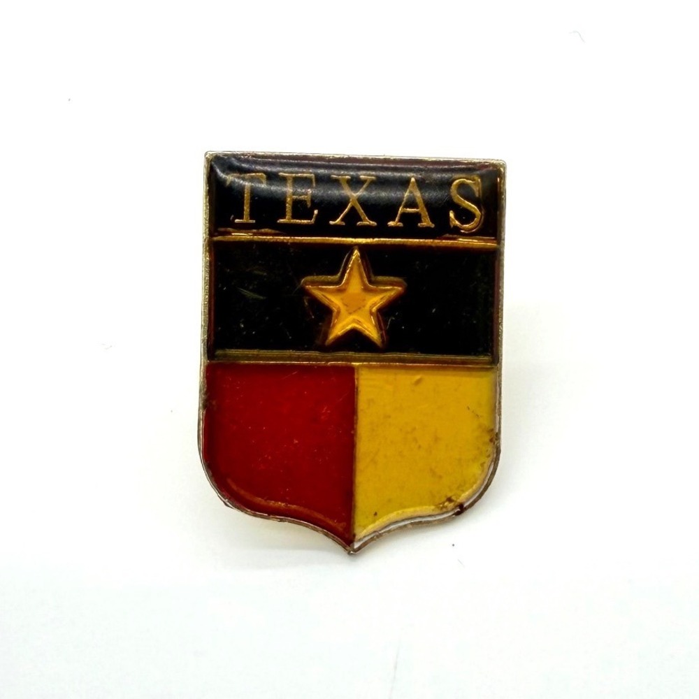 Texas Shield Flag Enamel Lapel Pin Hat Vest Accessory‎